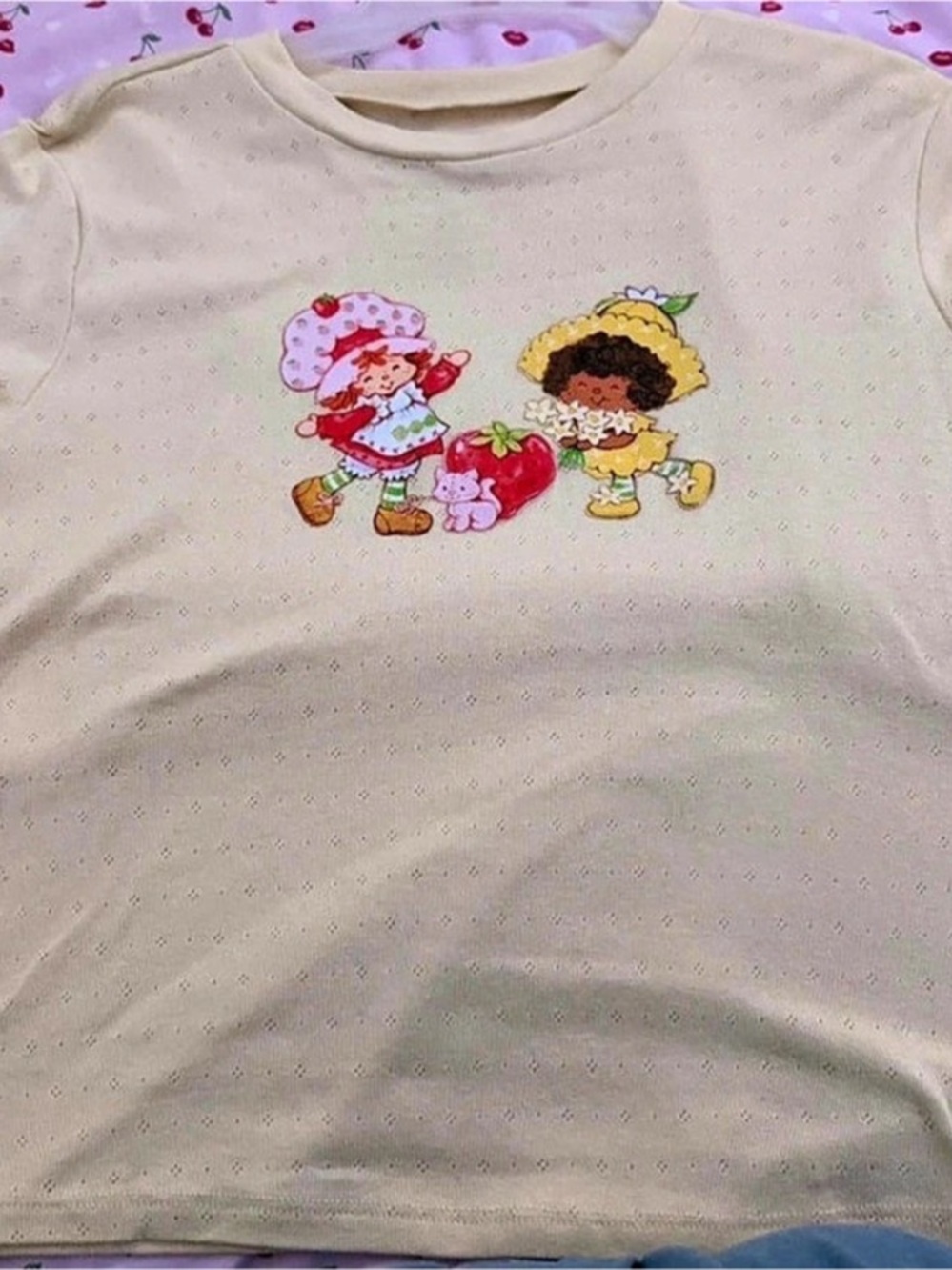 Strawberry Shortcake The World of Strawberry Shortcake Eyelet Graphic Tee Yellow
